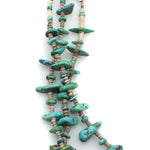 Santo Domingo (Kewa) 3-Strand Turquoise and Heishi Necklace c. 1920s, 27" length (J12714) 2
