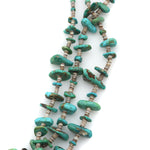 Santo Domingo (Kewa) 3-Strand Turquoise and Heishi Necklace c. 1920s, 27" length (J12714) 3

