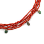 Navajo Turquoise and Coral Heishi-Style Necklace with Joclas c. 1930s, 28" length (J12723) 3
