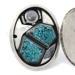 Bobby Lujan - Contemporary Taos Silver and Turquoise Bracelet Hinged Lid and Watch Band, size 6.75 (J12791-CO) 2

