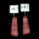 Timmy Yazzie - Navajo/San Felipe Contemporary Spiny Oyster and Sterling Silver Overlay Post Earrings (J12946) 1

