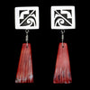 Timmy Yazzie - Navajo/San Felipe Contemporary Spiny Oyster and Sterling Silver Overlay Post Earrings (J12949)
