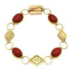 Mark Sublette Collection - Featuring Sam Patania - Coral, 22K Gold, and 18K Gold Link Bracelet, size 7 (J12964)
