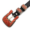 Dee Brown - Navajo Spiny Oyster and Silver Channel Inlay and Dark Star Leather Belt c. 1970s, 32" x 35" waist (J12984)1