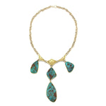 Mark Sublette Collection - Featuring Sam Patania - Pilot Mountain Turquoise, 18K Gold, and Sterling Silver Necklace with Handmade Chain, 3.75" x 1" pendant, 18" long (J13000) 1
