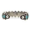 Navajo Turquoise and Silver Bracelet with Row Design c. 1930s, size 6.75 (J13129) 2
