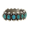 Navajo Turquoise and Silver Bracelet with Row Design c. 1930s, size 6.75 (J13129) 3

