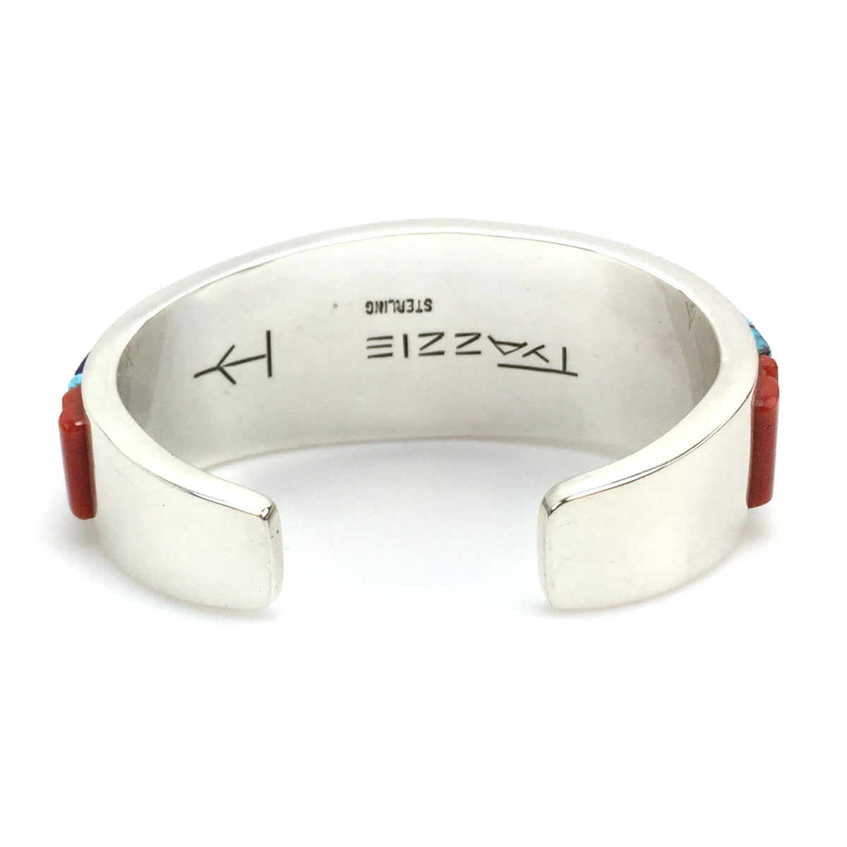 Timmy Yazzie - Navajo/San Felipe Contemporary Multi-Stone Inlay and Sterling Silver Bracelet, size 5.75 (J13177) 2
