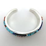Timmy Yazzie - Navajo/San Felipe Contemporary Multi-Stone Inlay and Sterling Silver Bracelet, size 5.75 (J13177) 4

