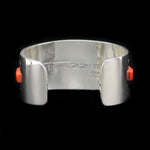 Timmy Yazzie - Navajo/San Felipe Contemporary Coral and Sterling Silver Overlay Bracelet, size 7 (J13297) 2
