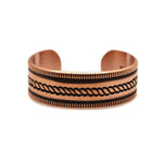 Kee Nataani - Navajo Contemporary Copper Bracelet with Stamped Design, size 6.25 (J13318)
