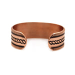 Kee Nataani - Navajo Contemporary Copper Bracelet with Stamped Design, size 6.25 (J13318)3
