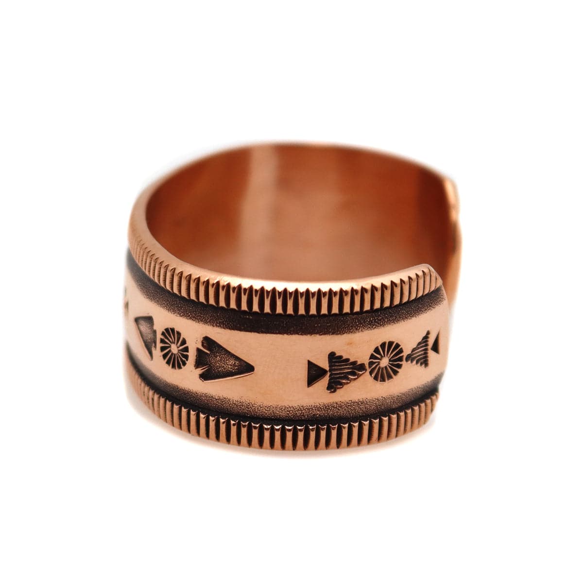 Kee Nataani - Navajo Contemporary Copper Bracelet with Stamped Design, size 5.5 (J13322)2
