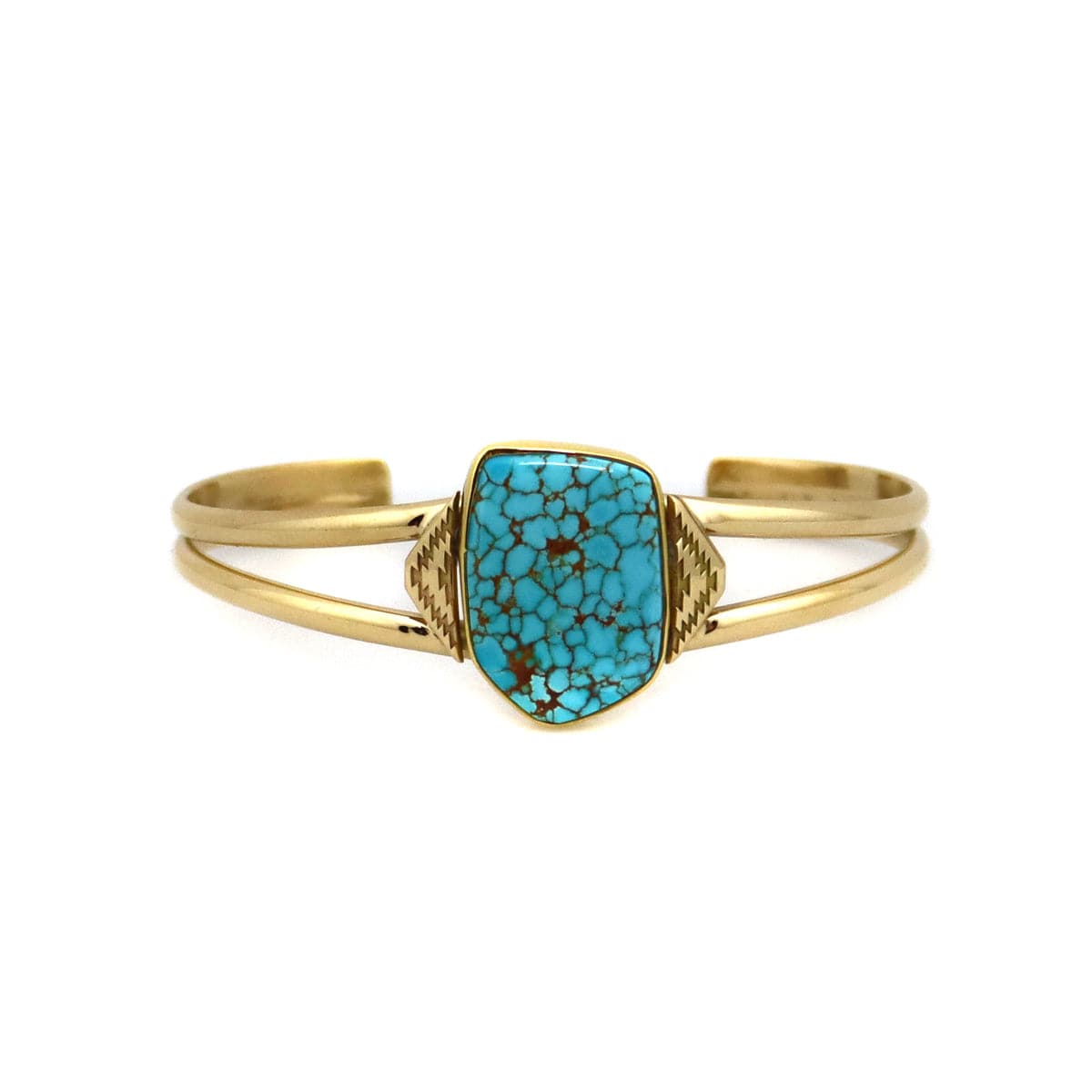 Mark Sublette Collection - Featuring Sam Patania #8 Turquoise and 18K Gold Bracelet, size 6.75 (J13332)
