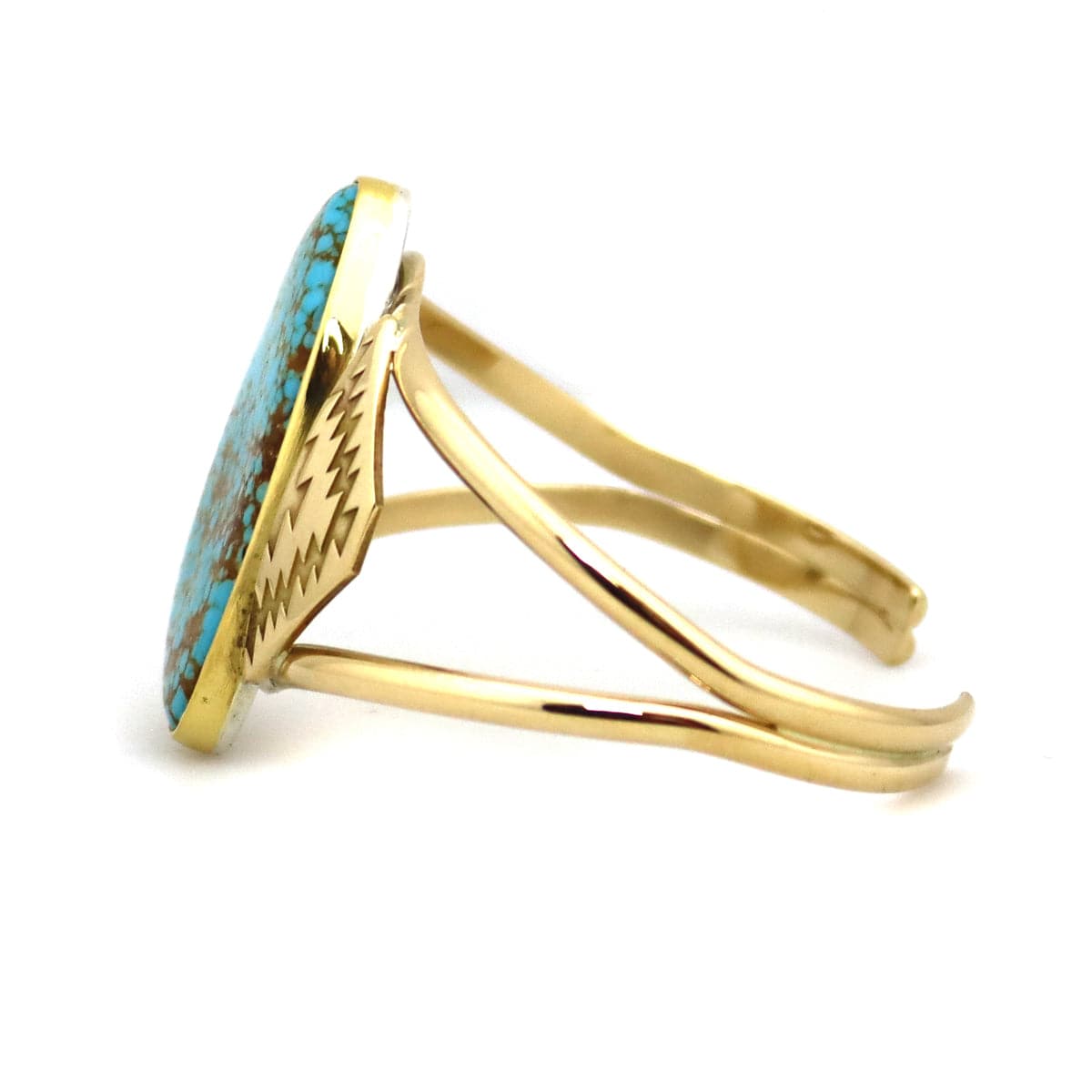 Mark Sublette Collection - Featuring Sam Patania #8 Turquoise and 18K Gold Bracelet, size 6.75 (J13333)2