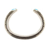 Kee Nataani - Navajo Contemporary Kingman Turquoise and Silver Bracelet with Stamped Design, size 9.25 (J13359)4