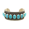 Kee Nataani - Navajo Contemporary Turquoise and Silver Bracelet Cuff, size 8.25 (J13370)