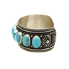 Kee Nataani - Navajo Contemporary Turquoise and Silver Bracelet Cuff, size 8.25 (J13370)1