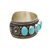 Kee Nataani - Navajo Contemporary Turquoise and Silver Bracelet Cuff, size 8.25 (J13370)3