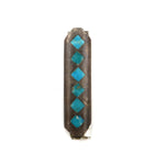 Zuni Turquoise Inlay and Silver Clip c. 1950s, 1.375" x 0.5" (J13424)
