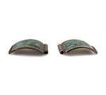 Zuni Turquoise Inlay and Silver Watchband Clips c. 1950s, 0.875" x 1.375", each (J13425) 1
