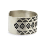 Roland Begay - Navajo Contemporary Sterling Silver Bracelet with Stamped Design, size 6.5 (J13538) 3
