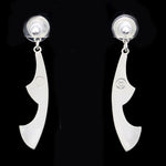 Roy Talahaftewa - Hopi Contemporary Sterling Silver Dangle Post Earrings, 2.5" x 0.5" (J13612)1