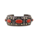 Carmelo Patania (1902-1999) - Coral and Sterling Silver Bracelet c. 1960s, size 6.75 (J13854)
