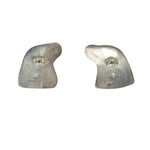 Sidney Sahneyah - Hopi Sterling Silver Overlay Post Earrings with Eagle Design c. 1990s, 0.75" x 1" (J13998-078) 1