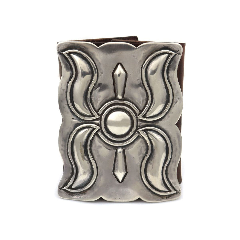 Navajo Silver and Leather Ketoh c. 1940s, 4" x 3" (J14046-CO)