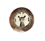 Hopi Silver Button Cover with Stamped Design c. 1940-50s, 1.125" diameter (J14165-04)