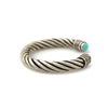 Kee (Karl) Nataani â€“ Navajo Sterling Silver Twisted Cable Design Bracelet with Turquoise on Terminals, Contemporary (J14184-002)1