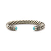 Kee (Karl) Nataani â€“ Navajo Sterling Silver Twisted Cable Design Bracelet with Turquoise on Terminals, Contemporary (J14184-002)2