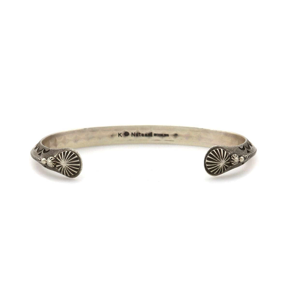 Kee (Karl) Nataani â€“ Navajo Sterling Silver Stamped Design Bracelet, Contemporary (J14184-007)2