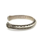 Kee (Karl) Nataani â€“ Navajo Sterling Silver Stamped Design Bracelet, Contemporary (J14184-007)3