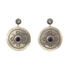 Kee (Karl) Nataani â€“ Navajo Contemporary Amethyst and Sterling Silver Earrings with French Hooks, 2" x 1.5" (J14184-023)