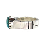 Roy Talahaftewa - Hopi Contemporary Turquoise and Silver Ring with Arrow Design, size 7.75 (J14264)1