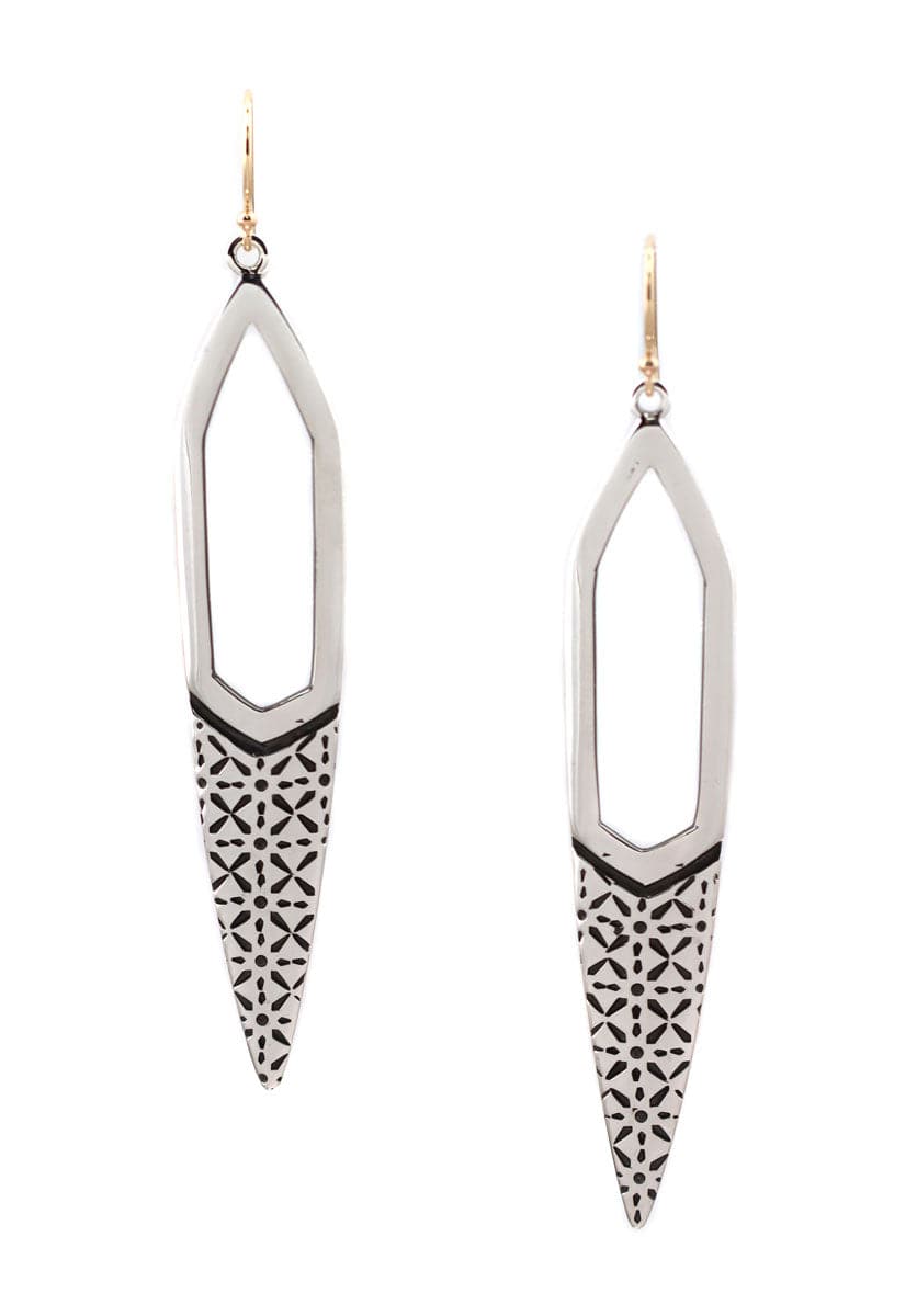Jared Chavez - San Felipe Contemporary Silver Silhouette Series French Hook Earrings, 2.5" x 0.5" (J14457)