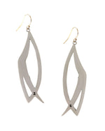Jared Chavez - San Felipe Contemporary Silver Silhouette Series French Hook Earrings, 2.5" x 0.75" (J14462) 1