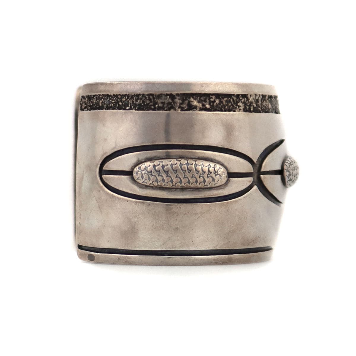 Navajo Silver Bracelet with Stamped Design, size 6.75 (J14531) 2