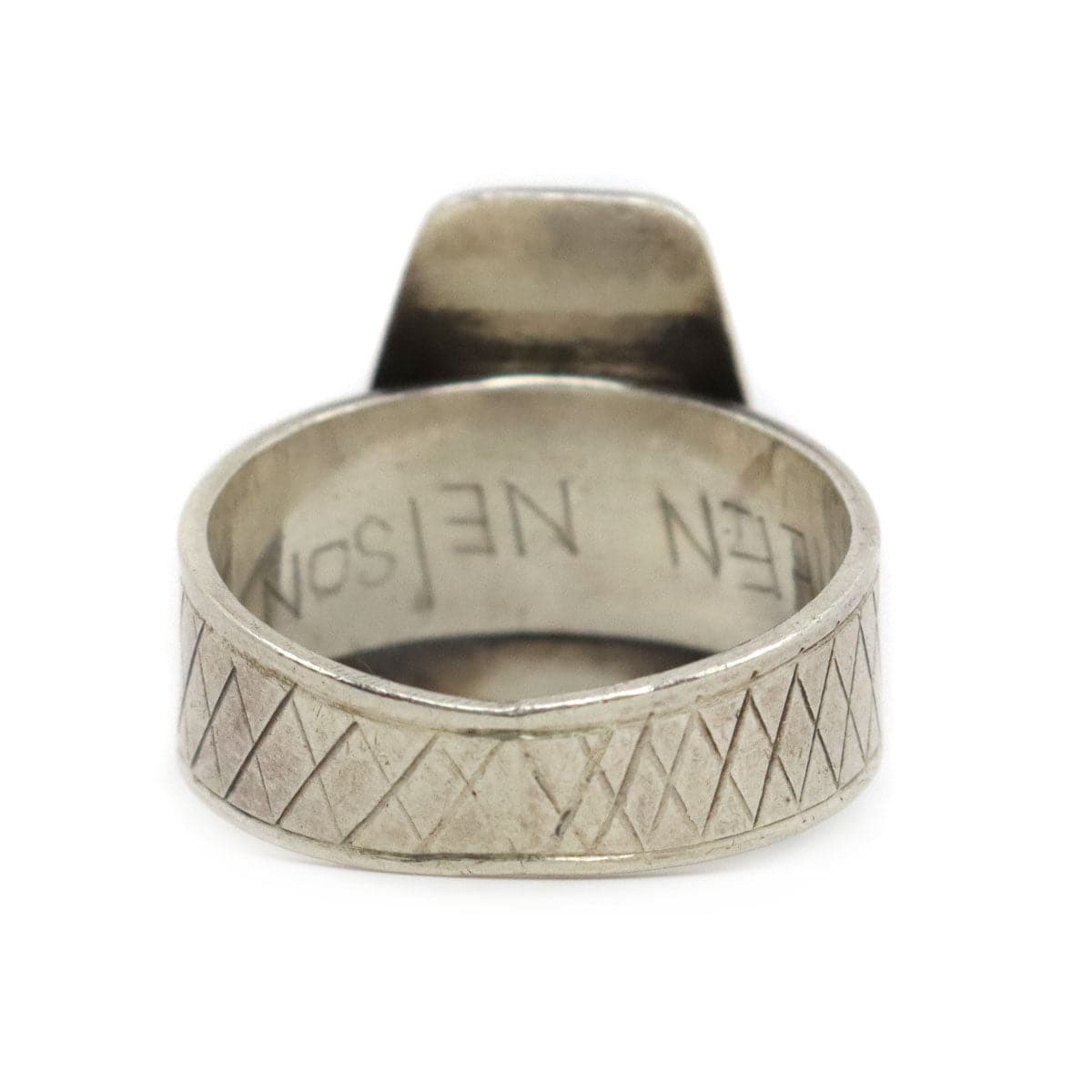 Eileen Nelson - Tlingit Silver Pictorial Ring c. 1970-80s, size 9.5 (J14624) 2