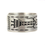 Roland Begay - Contemporary Navajo Sterling Silver Overlay Bracelet with Yei Design, size 7 (J14755) 1
