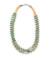 Santo Domingo (Kewa) 4-Strand Clamshell Heishi and Turquoise Nugget Necklace c. 1980s, 32" length (J14759-CO-032)
