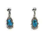 
Navajo Turquoise and Silver Post Earrings c.1950s, 1.375" x 0.5" (J14759-CO-063)