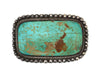 Navajo Turquoise and Silver Pin c.1940s, 1.75" x 2.75" (J14759-CO-076)