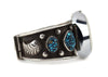 Navajo Lander Blue Turquoise and Silver Watchband c. 1970s, size 6 (J14839) 2
