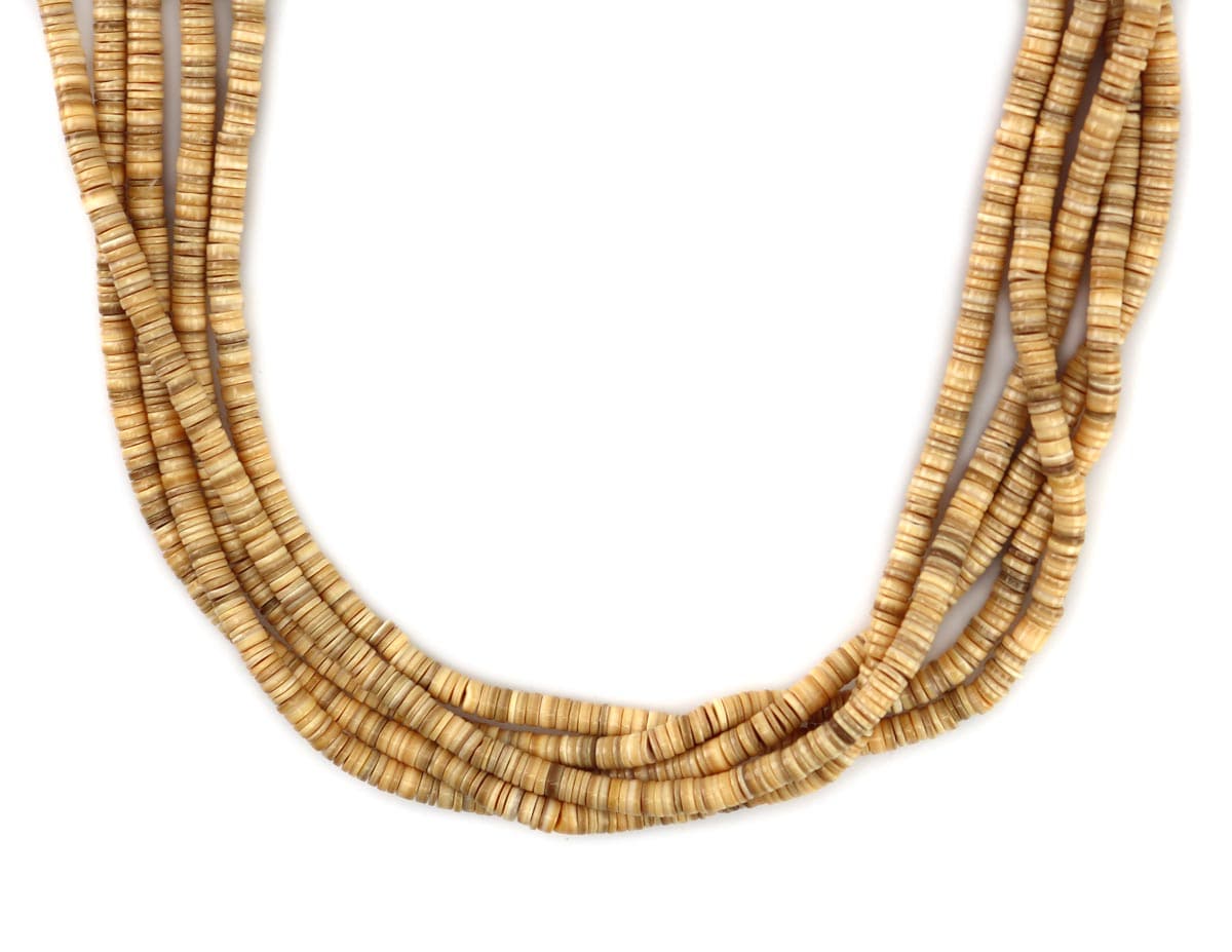 Mary C. Aguilar - Santo Domingo (Kewa) Contemporary 5-Strand Clamshell Heishi Necklace, 16.5" length (J14861)1
