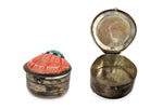 Santo Domingo (Kewa) Spiny Oyster Shell with Multi-Stone Inlay and Silver Lidded Box c. 1940-50s, 3.25" x 4.5" x 4.125" (J14924-043)