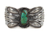 William Goodluck - Navajo Turquoise and Silver Bracelet with Stamped Design c. 1929-30, size 6.5 (J14925)