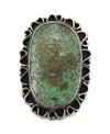 Jerry Roan - Navajo Turquoise and Silver Ring c. 1980s, size 7 (J14936)